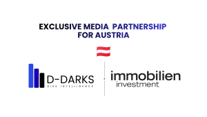 D-DARKS and immobilien investment: logos marking the exclusive media partnership for the Austrian real estate market